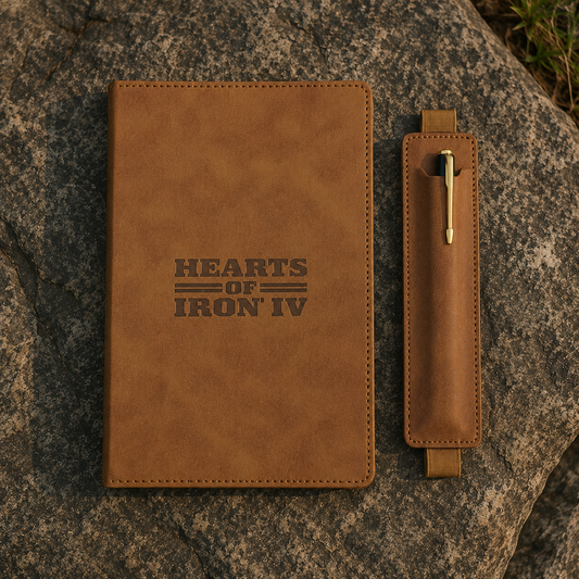 Leather-like Notebook with Fountain Pen
