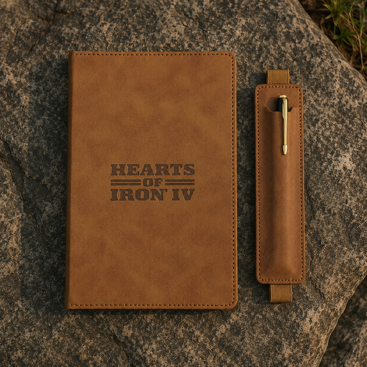 Leather-like Notebook with Fountain Pen