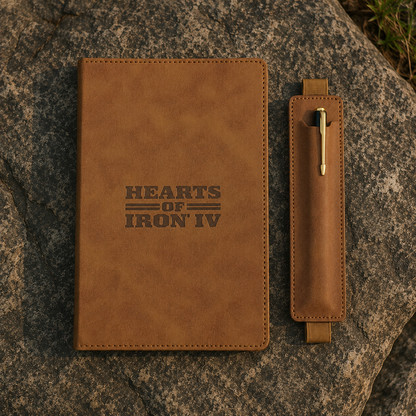 Leather-like Notebook with Fountain Pen